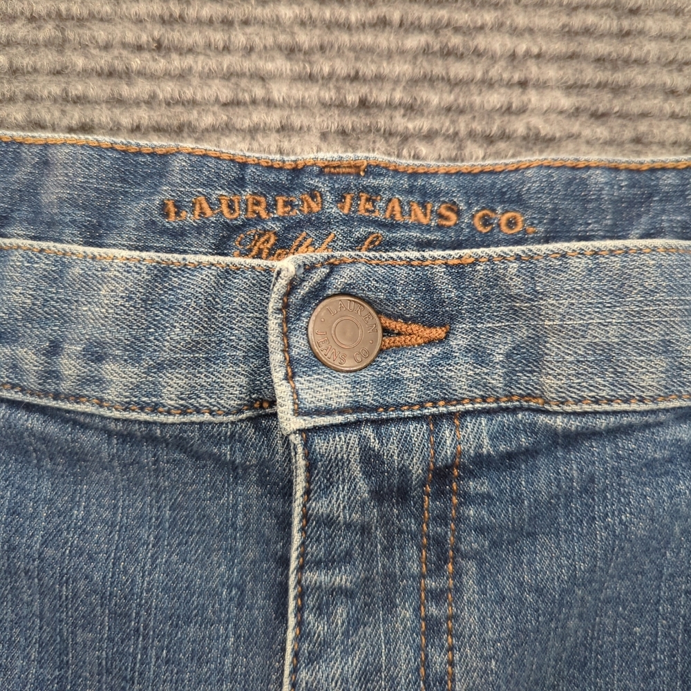 Lauren Ralph Lauren Classic Blue Denim Women's Shorts Size 18W, Classic, Preppy - Picture 2 of 10